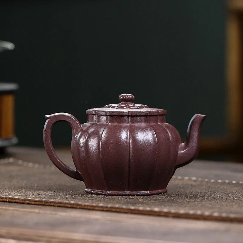 Teko Zisha Yixing Buatan Tangan Sepenuhnya [Jinwen Gongdeng] (Zi Ni - 250ml)