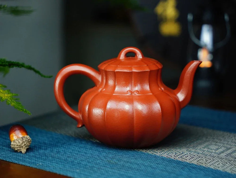 Teko Zisha Yixing Buatan Tangan Sepenuhnya [Jinzun Pot] (Zhu Ni - 370ml)