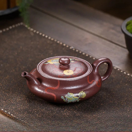 Teko Zisha Yixing Buatan Tangan Sepenuhnya [Jiqing Tian Xia] (30 Mu Zi Ni - 260ml)