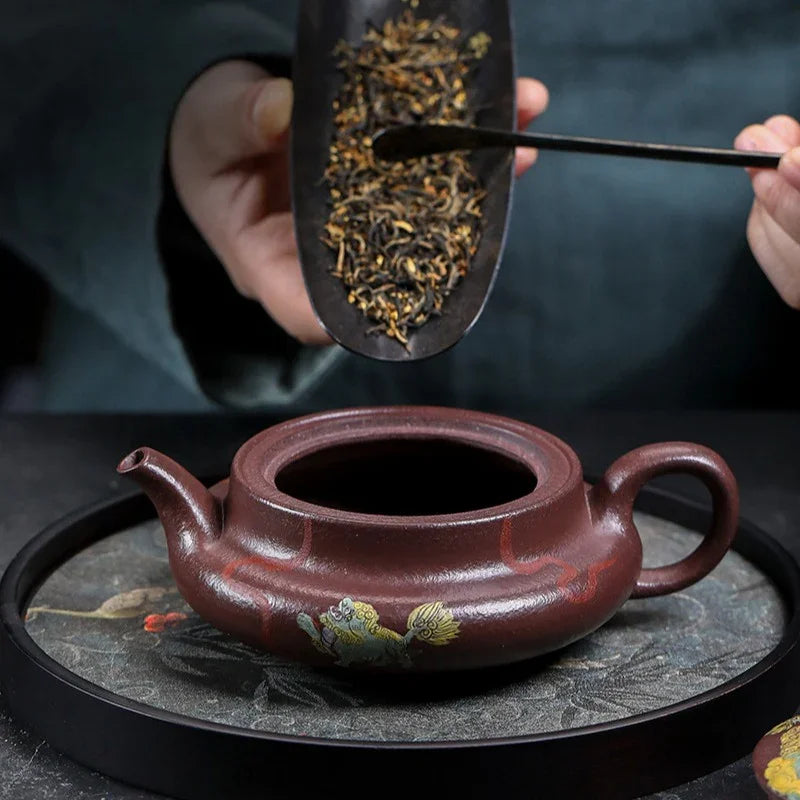 Teko Zisha Yixing Buatan Tangan Sepenuhnya [Jiqing Tian Xia] (30 Mu Zi Ni - 260ml)