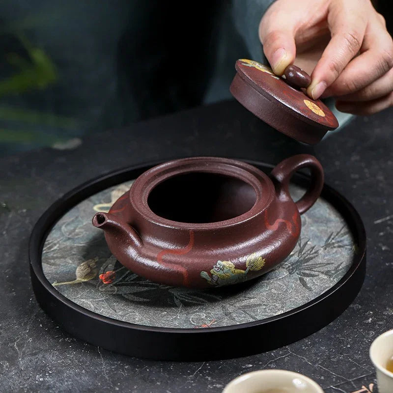 Teko Zisha Yixing Buatan Tangan Sepenuhnya [Jiqing Tian Xia] (30 Mu Zi Ni - 260ml)