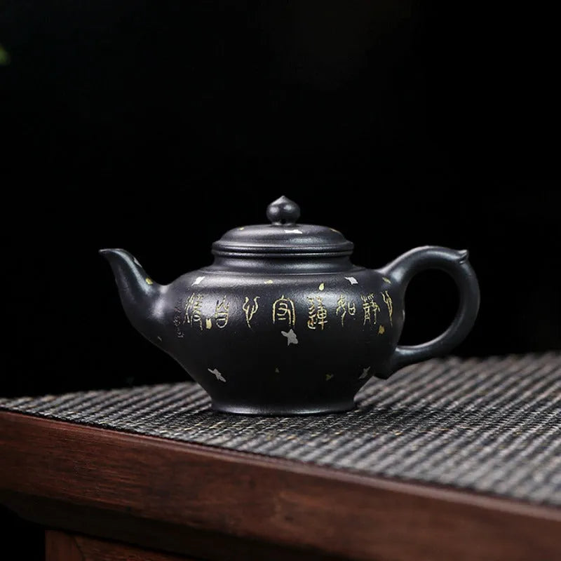 Full Handmade Yixing Zisha Teapot [Jixiang Xiao Ying] (Hei Luolan - 120ml) - YIQIN TEA HOUSE | yiqinteahouse.com | <200ml, full handmade zisha teapot, new arrival, teapot, teaware