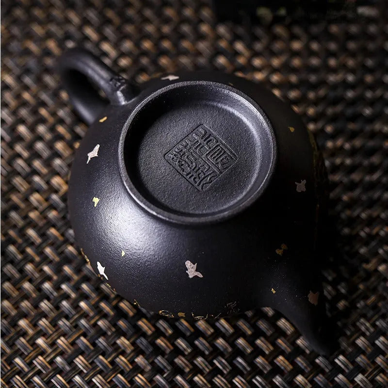 Full Handmade Yixing Zisha Teapot [Jixiang Xiao Ying] (Hei Luolan - 120ml) - YIQIN TEA HOUSE | yiqinteahouse.com | <200ml, full handmade zisha teapot, new arrival, teapot, teaware