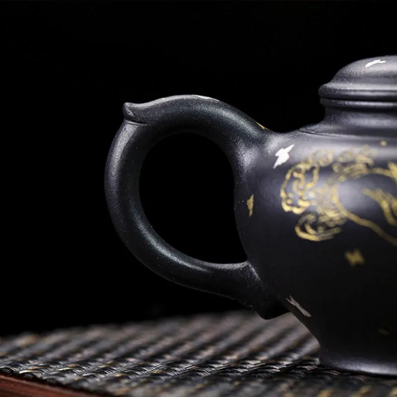 Full Handmade Yixing Zisha Teapot [Jixiang Xiao Ying] (Hei Luolan - 120ml) - YIQIN TEA HOUSE | yiqinteahouse.com | <200ml, full handmade zisha teapot, new arrival, teapot, teaware