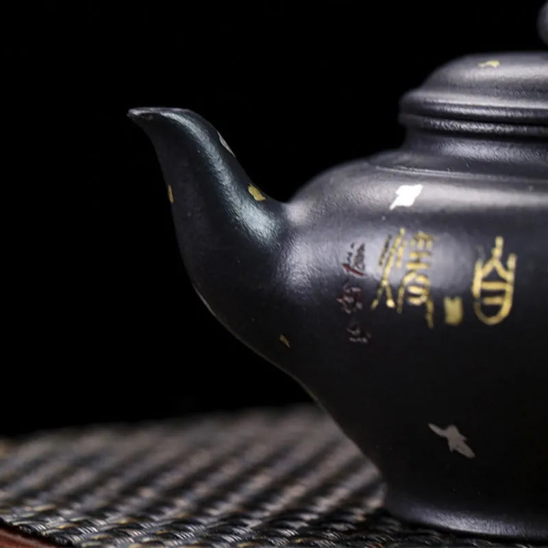 Full Handmade Yixing Zisha Teapot [Jixiang Xiao Ying] (Hei Luolan - 120ml) - YIQIN TEA HOUSE | yiqinteahouse.com | <200ml, full handmade zisha teapot, new arrival, teapot, teaware