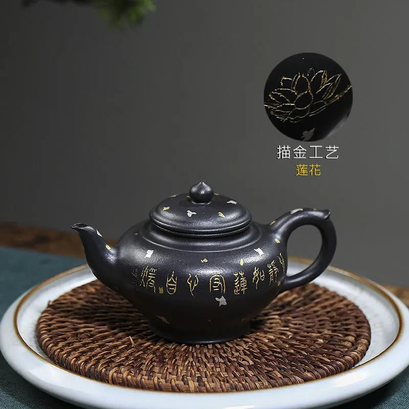 Full Handmade Yixing Zisha Teapot [Jixiang Xiao Ying] (Hei Luolan - 120ml) - YIQIN TEA HOUSE | yiqinteahouse.com | <200ml, full handmade zisha teapot, new arrival, teapot, teaware