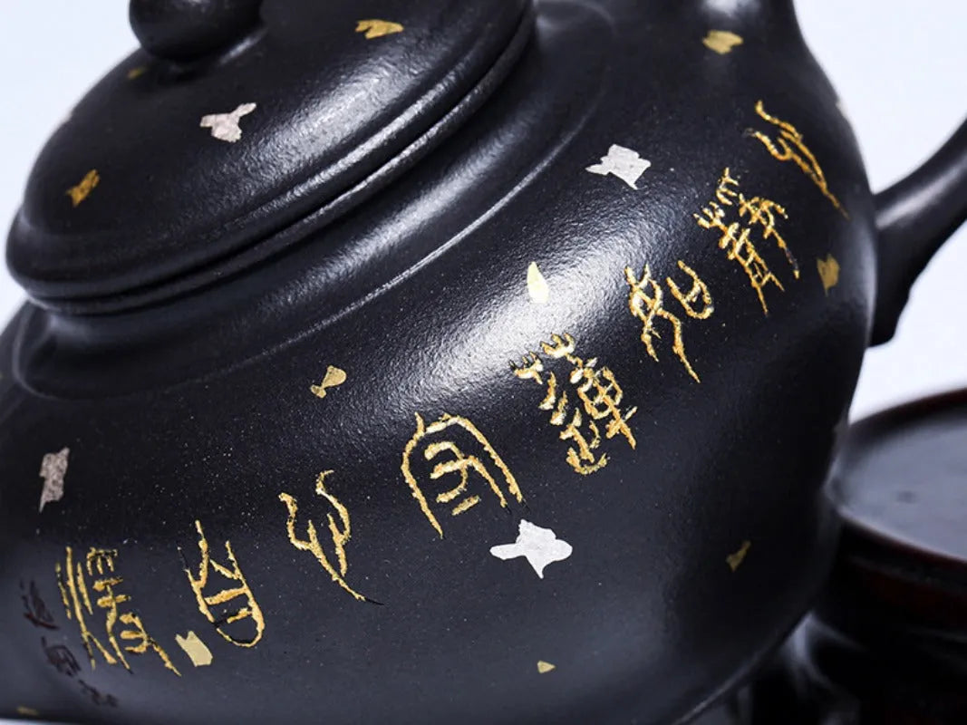 Full Handmade Yixing Zisha Teapot [Jixiang Xiao Ying] (Hei Luolan - 120ml) - YIQIN TEA HOUSE | yiqinteahouse.com | <200ml, full handmade zisha teapot, new arrival, teapot, teaware