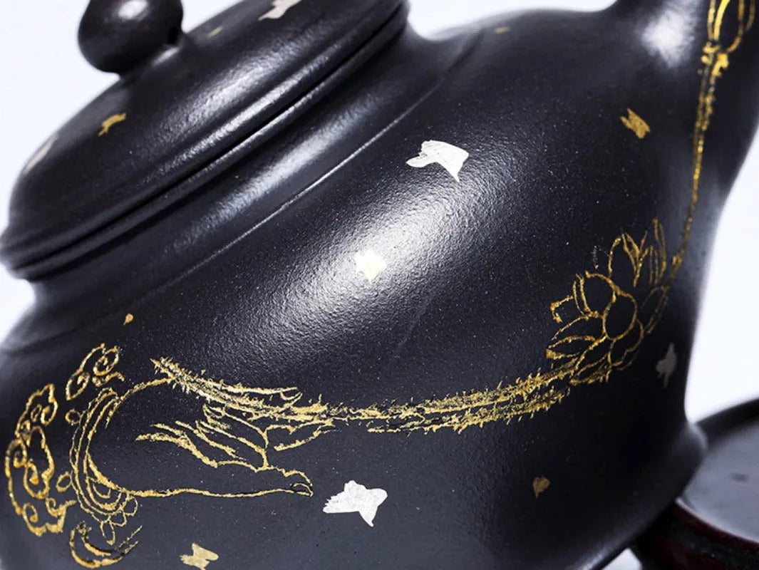 Full Handmade Yixing Zisha Teapot [Jixiang Xiao Ying] (Hei Luolan - 120ml) - YIQIN TEA HOUSE | yiqinteahouse.com | <200ml, full handmade zisha teapot, new arrival, teapot, teaware