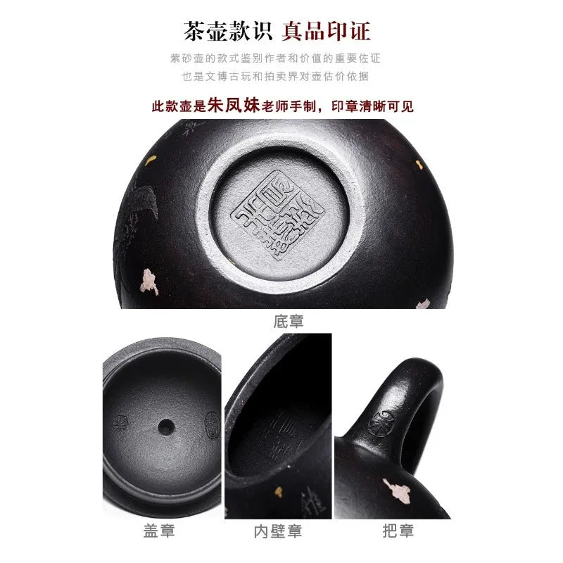 Full Handmade Yixing Zisha Teapot [Jixiang Xiao Ying] (Hei Luolan - 120ml) - YIQIN TEA HOUSE | yiqinteahouse.com | <200ml, full handmade zisha teapot, new arrival, teapot, teaware