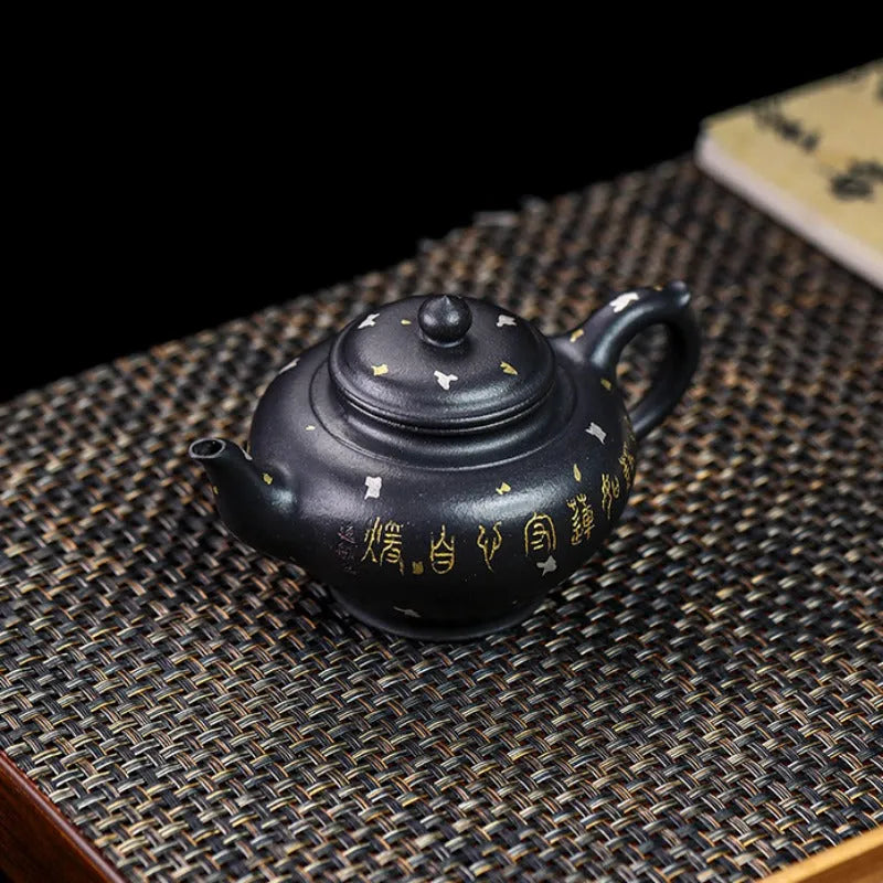 Full Handmade Yixing Zisha Teapot [Jixiang Xiao Ying] (Hei Luolan - 120ml) - YIQIN TEA HOUSE | yiqinteahouse.com | <200ml, full handmade zisha teapot, new arrival, teapot, teaware