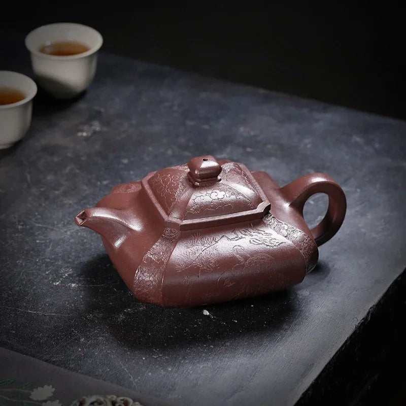 全手工宜兴紫砂茶壶[聚福] (紫泥- 450ml)