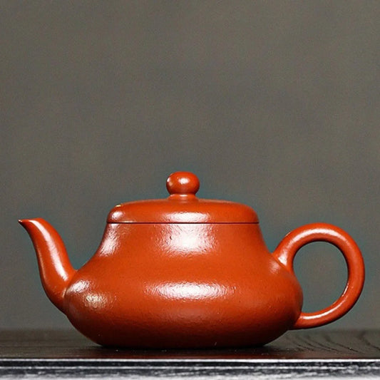 Full Handmade Yixing Zisha Teapot [Junde Pot] (Dahongpao - 130ml) - YIQIN TEA HOUSE | yiqinteahouse.com | <200ml, full handmade zisha teapot, plain smooth, teapot, teaware