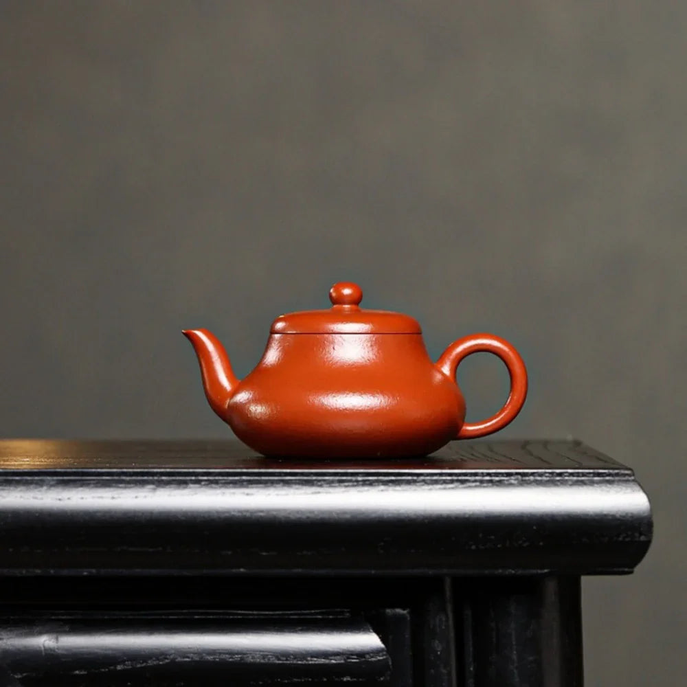 Full Handmade Yixing Zisha Teapot [Junde Pot] (Dahongpao - 130ml) - YIQIN TEA HOUSE | yiqinteahouse.com | <200ml, full handmade zisha teapot, plain smooth, teapot, teaware