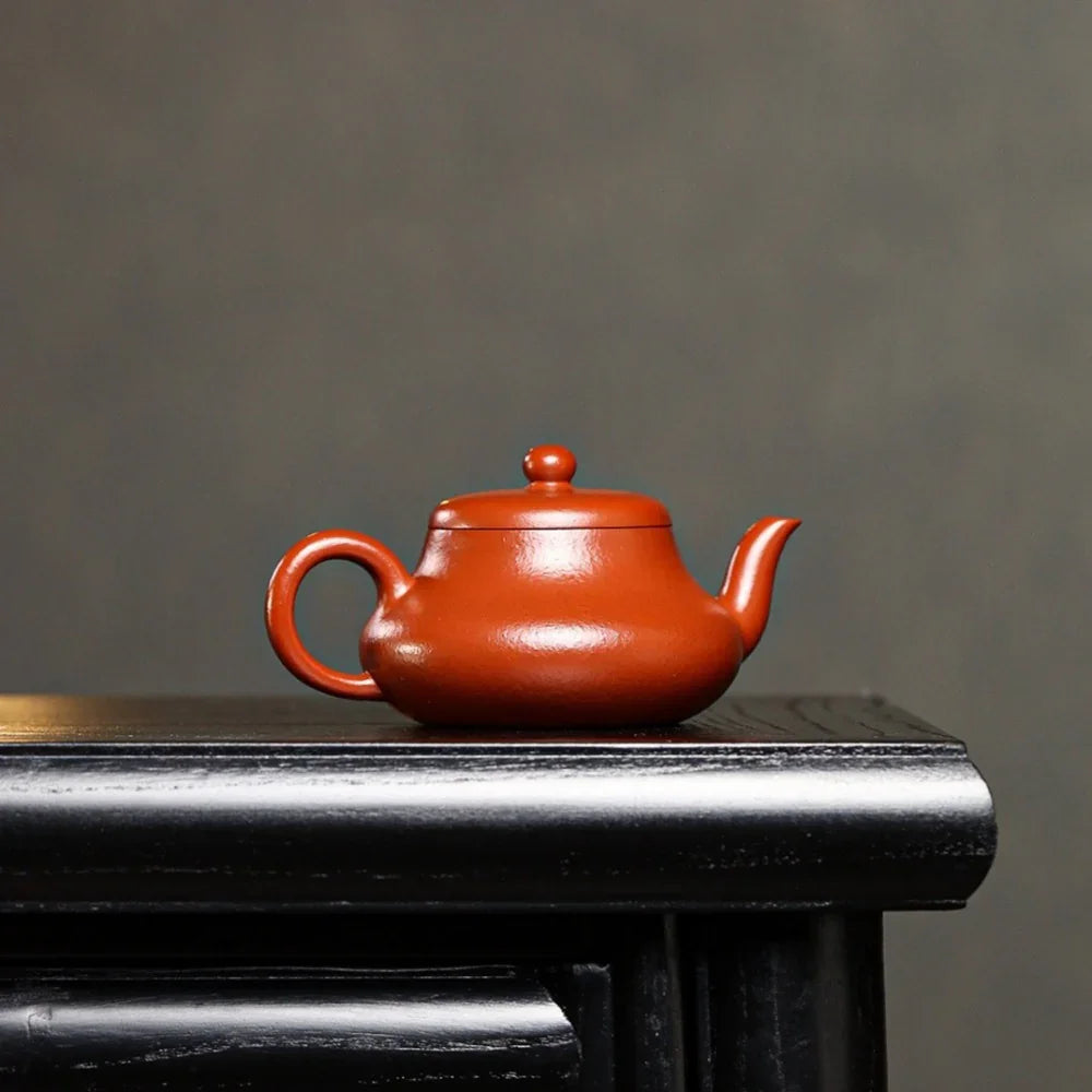 Full Handmade Yixing Zisha Teapot [Junde Pot] (Dahongpao - 130ml) - YIQIN TEA HOUSE | yiqinteahouse.com | <200ml, full handmade zisha teapot, plain smooth, teapot, teaware