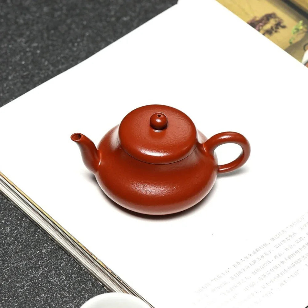 Full Handmade Yixing Zisha Teapot [Junde Pot] (Dahongpao - 130ml) - YIQIN TEA HOUSE | yiqinteahouse.com | <200ml, full handmade zisha teapot, plain smooth, teapot, teaware