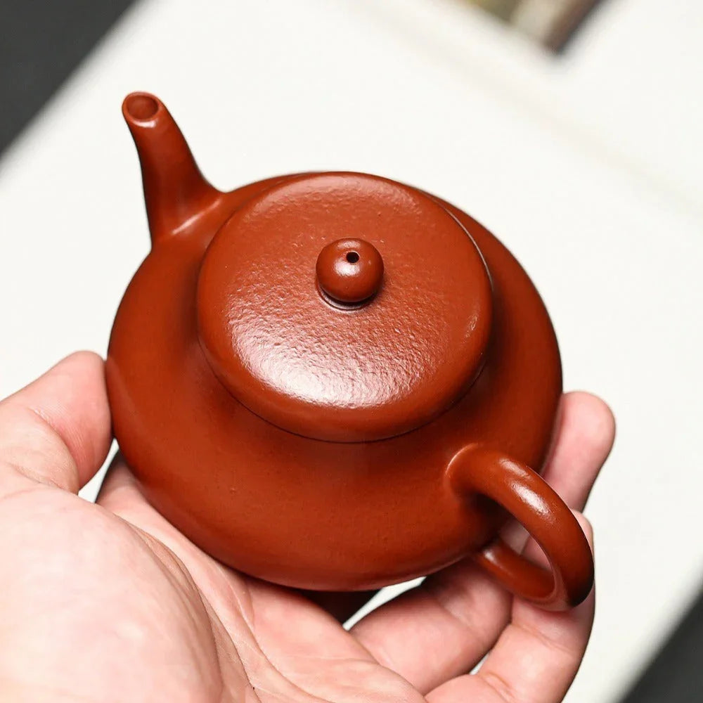 Full Handmade Yixing Zisha Teapot [Junde Pot] (Dahongpao - 130ml) - YIQIN TEA HOUSE | yiqinteahouse.com | <200ml, full handmade zisha teapot, plain smooth, teapot, teaware
