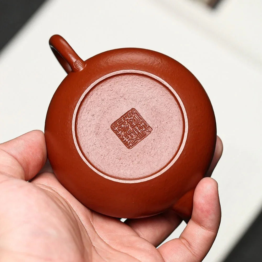 Full Handmade Yixing Zisha Teapot [Junde Pot] (Dahongpao - 130ml) - YIQIN TEA HOUSE | yiqinteahouse.com | <200ml, full handmade zisha teapot, plain smooth, teapot, teaware