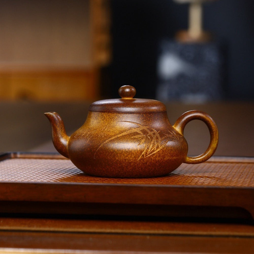 Full Handmade Yixing Zisha Teapot [Junde Pot] (Qing Duan Ni Firewood Fired - 180ml) - YIQIN TEA HOUSE | yiqinteahouse.com | <200ml, full handmade zisha teapot, new arrival, teapot, teaware