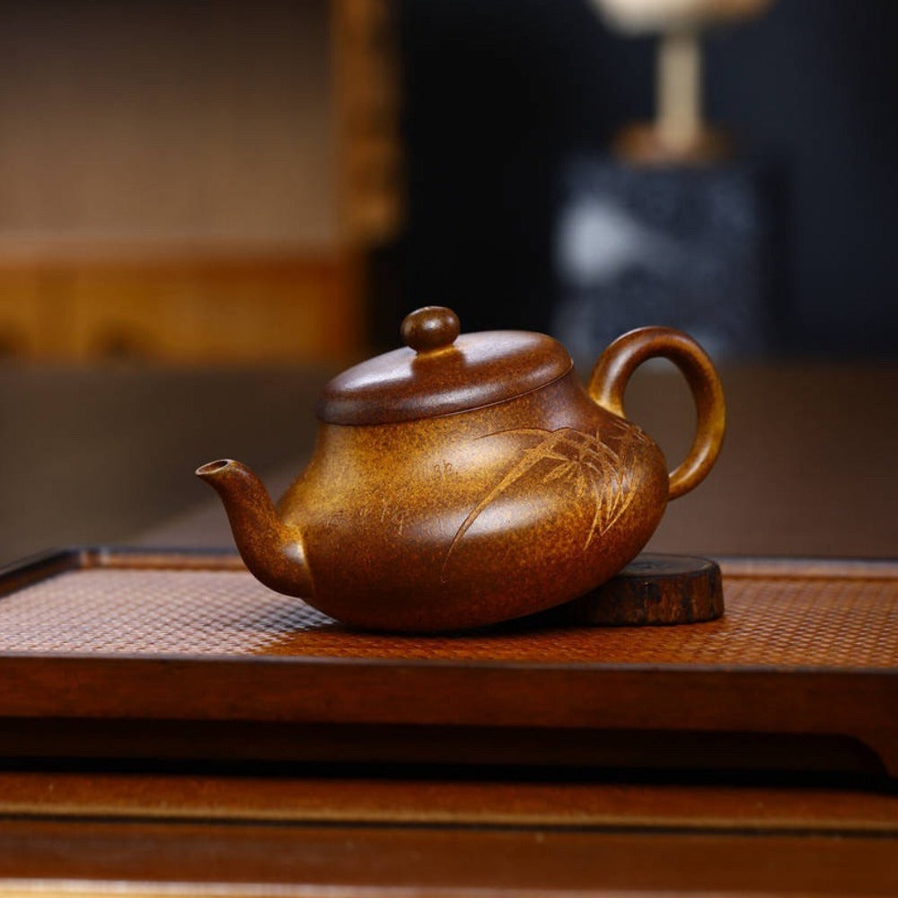 Full Handmade Yixing Zisha Teapot [Junde Pot] (Qing Duan Ni Firewood Fired - 180ml) - YIQIN TEA HOUSE | yiqinteahouse.com | <200ml, full handmade zisha teapot, new arrival, teapot, teaware