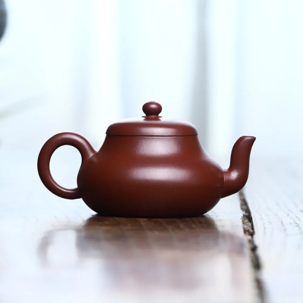 Full Handmade Yixing Zisha Teapot [Junde Pot] (Zhu Ni - 170ml) - YIQIN TEA HOUSE | yiqinteahouse.com | <200ml, full handmade zisha teapot, new arrival, plain smooth, teapot, teaware