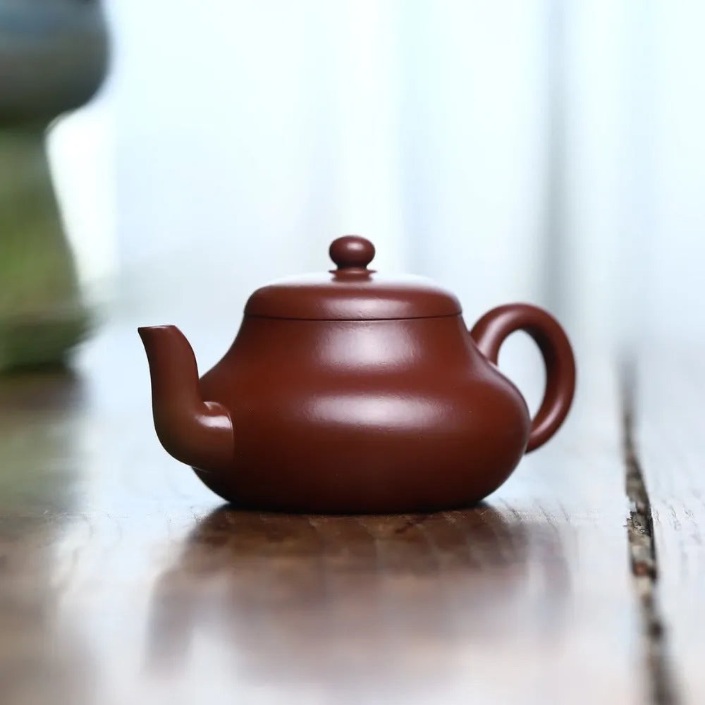 Full Handmade Yixing Zisha Teapot [Junde Pot] (Zhu Ni - 170ml) - YIQIN TEA HOUSE | yiqinteahouse.com | <200ml, full handmade zisha teapot, new arrival, plain smooth, teapot, teaware