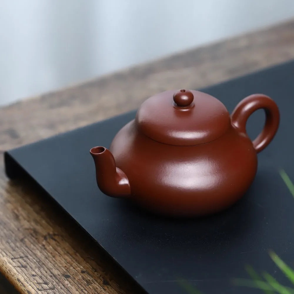 Full Handmade Yixing Zisha Teapot [Junde Pot] (Zhu Ni - 170ml) - YIQIN TEA HOUSE | yiqinteahouse.com | <200ml, full handmade zisha teapot, new arrival, plain smooth, teapot, teaware