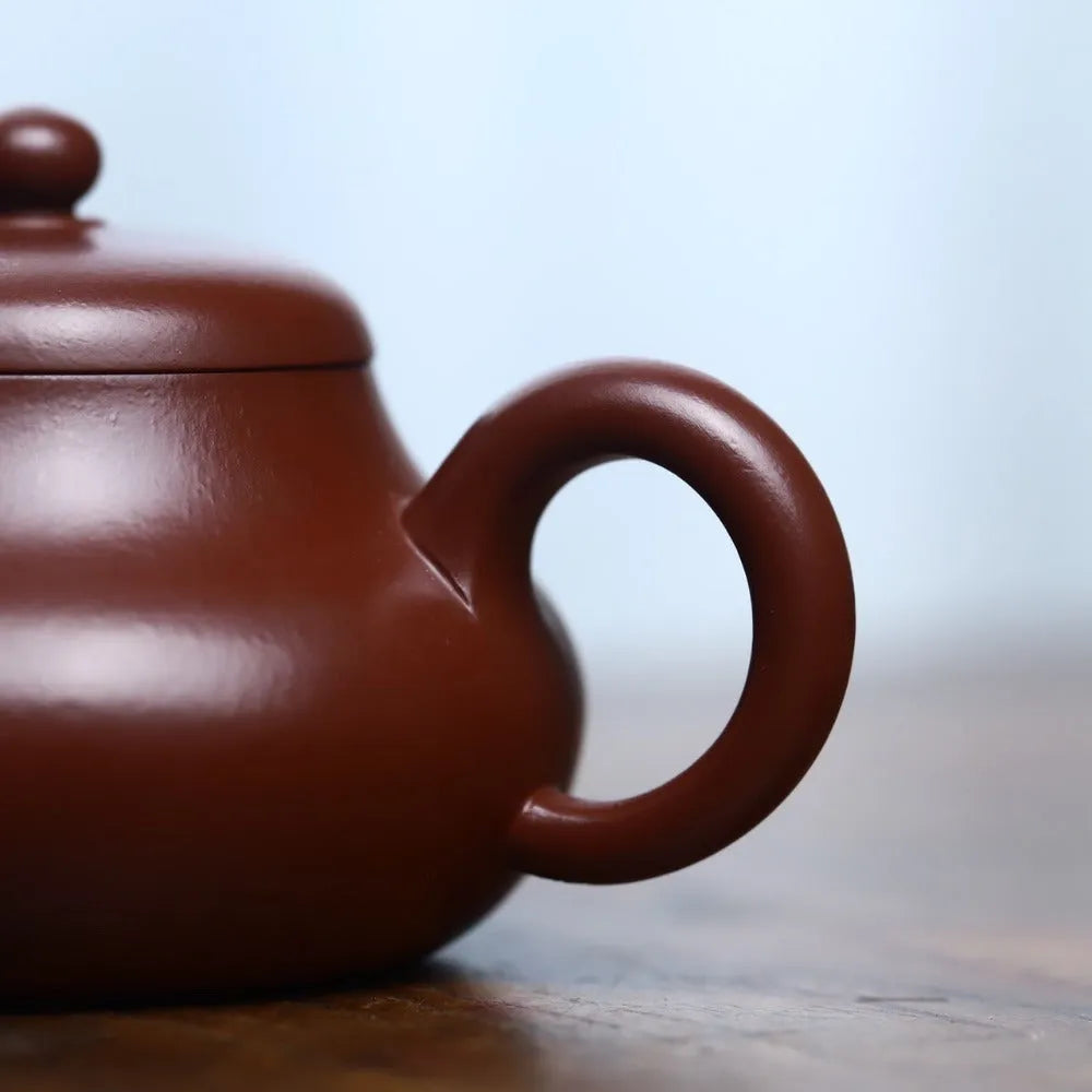 Full Handmade Yixing Zisha Teapot [Junde Pot] (Zhu Ni - 170ml) - YIQIN TEA HOUSE | yiqinteahouse.com | <200ml, full handmade zisha teapot, new arrival, plain smooth, teapot, teaware