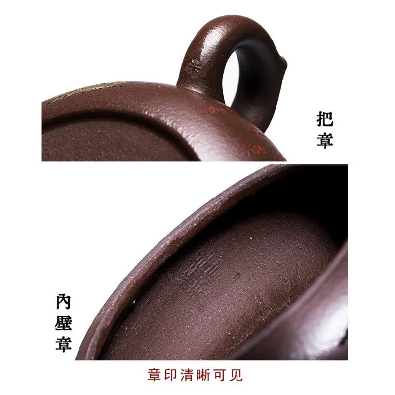 Full Handmade Yixing Zisha Teapot [Kaoshan Shi] (Ziyu Jin Sha - 270ml) - YIQIN TEA HOUSE | yiqinteahouse.com | 200-300ml, full handmade zisha teapot, new arrival, teapot, teaware