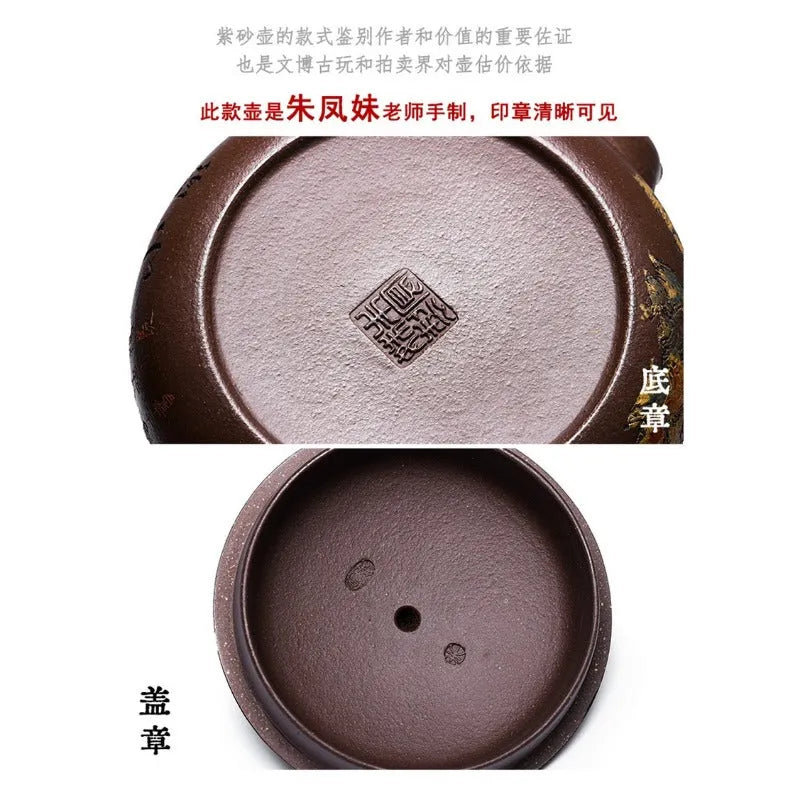 Full Handmade Yixing Zisha Teapot [Kaoshan Shi] (Ziyu Jin Sha - 270ml) - YIQIN TEA HOUSE | yiqinteahouse.com | 200-300ml, full handmade zisha teapot, new arrival, teapot, teaware