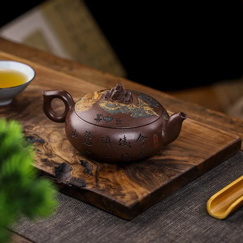 Full Handmade Yixing Zisha Teapot [Kaoshan Shi] (Ziyu Jin Sha - 270ml) - YIQIN TEA HOUSE | yiqinteahouse.com | 200-300ml, full handmade zisha teapot, new arrival, teapot, teaware