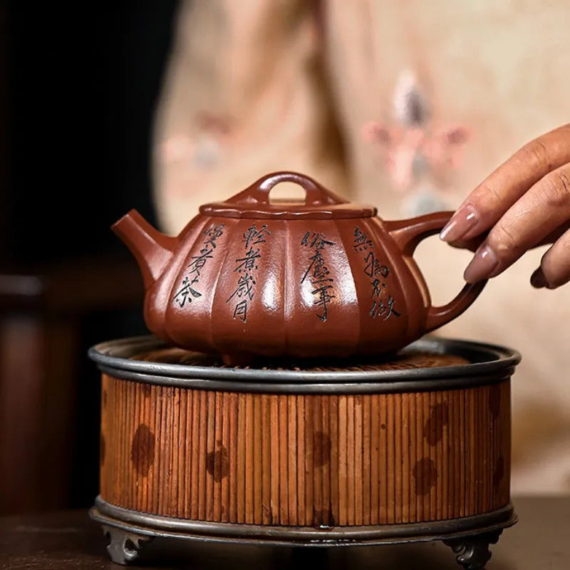 Full Handmade Yixing Zisha Teapot [Kuan Xin Shi Piao] (Xiao Meiyao Zhu Ni - 250ml) - YIQIN TEA HOUSE | yiqinteahouse.com | 200-300ml, full handmade zisha teapot, new arrival, teapot, teaware