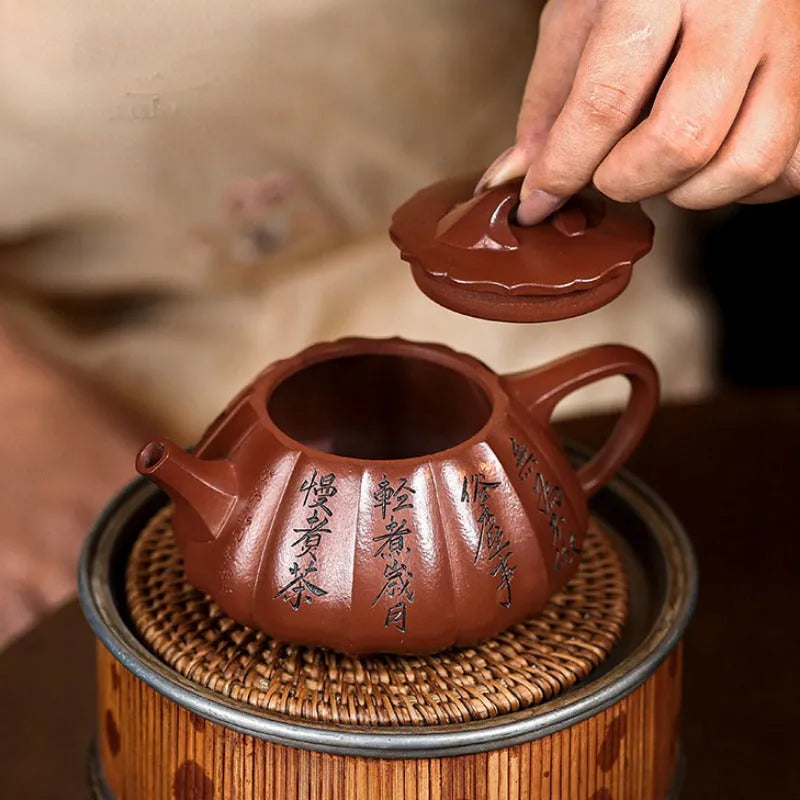 Full Handmade Yixing Zisha Teapot [Kuan Xin Shi Piao] (Xiao Meiyao Zhu Ni - 250ml) - YIQIN TEA HOUSE | yiqinteahouse.com | 200-300ml, full handmade zisha teapot, new arrival, teapot, teaware