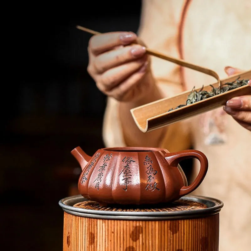 Full Handmade Yixing Zisha Teapot [Kuan Xin Shi Piao] (Xiao Meiyao Zhu Ni - 250ml) - YIQIN TEA HOUSE | yiqinteahouse.com | 200-300ml, full handmade zisha teapot, new arrival, teapot, teaware