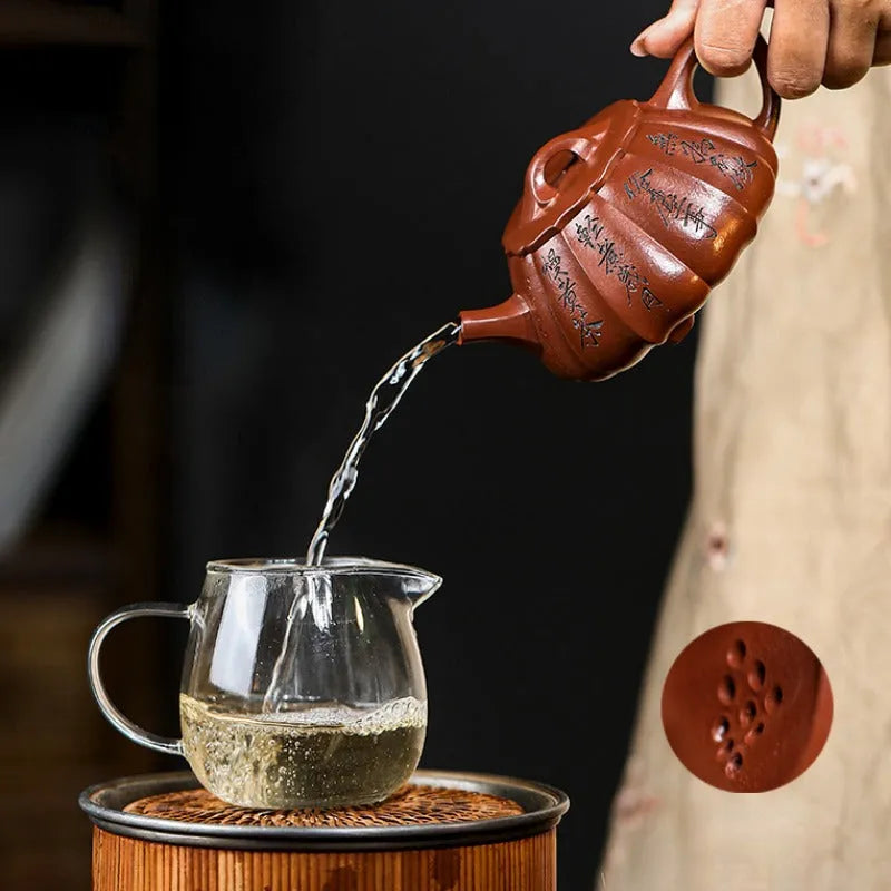 Full Handmade Yixing Zisha Teapot [Kuan Xin Shi Piao] (Xiao Meiyao Zhu Ni - 250ml) - YIQIN TEA HOUSE | yiqinteahouse.com | 200-300ml, full handmade zisha teapot, new arrival, teapot, teaware