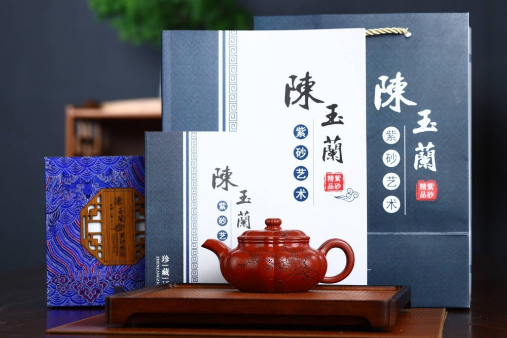 Full Handmade Yixing Zisha Teapot [Kui Fanggu Pot] (Zhu Ni - 260ml) - YIQIN TEA HOUSE | yiqinteahouse.com | 200-300ml, full handmade zisha teapot, new arrival, teapot, teaware