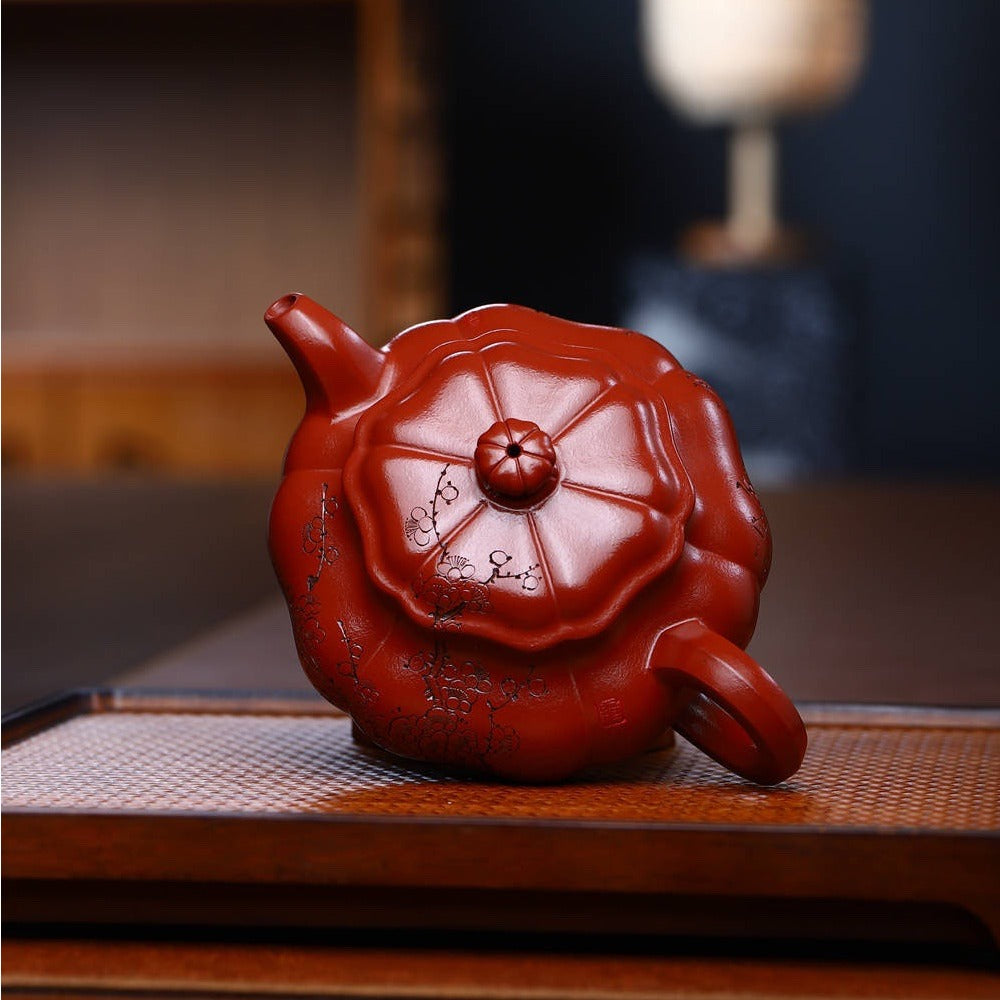 Full Handmade Yixing Zisha Teapot [Kui Fanggu Pot] (Zhu Ni - 260ml) - YIQIN TEA HOUSE | yiqinteahouse.com | 200-300ml, full handmade zisha teapot, new arrival, teapot, teaware