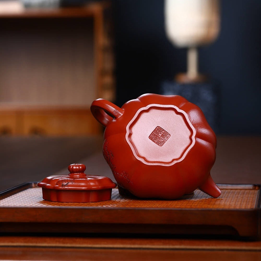 Full Handmade Yixing Zisha Teapot [Kui Fanggu Pot] (Zhu Ni - 260ml) - YIQIN TEA HOUSE | yiqinteahouse.com | 200-300ml, full handmade zisha teapot, new arrival, teapot, teaware