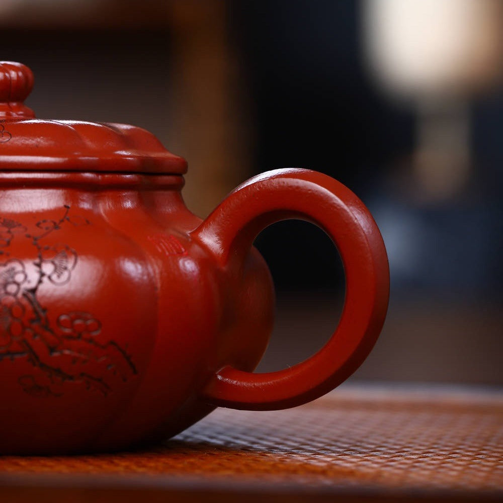 Full Handmade Yixing Zisha Teapot [Kui Fanggu Pot] (Zhu Ni - 260ml) - YIQIN TEA HOUSE | yiqinteahouse.com | 200-300ml, full handmade zisha teapot, new arrival, teapot, teaware