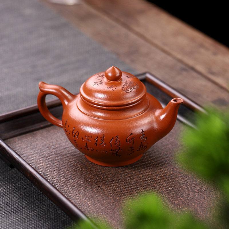 Full Handmade Yixing Zisha Teapot [Liangzhu Chuanqi] (Zhu Ni - 300ml) - YIQIN TEA HOUSE | yiqinteahouse.com | 200-300ml, full handmade zisha teapot, new arrival, teapot, teaware