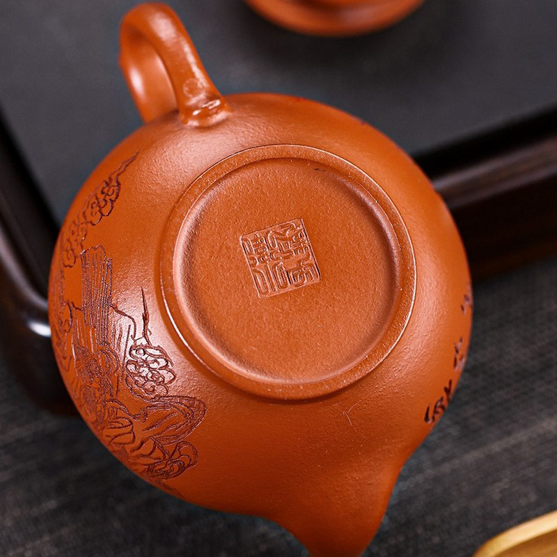 Full Handmade Yixing Zisha Teapot [Liangzhu Chuanqi] (Zhu Ni - 300ml) - YIQIN TEA HOUSE | yiqinteahouse.com | 200-300ml, full handmade zisha teapot, new arrival, teapot, teaware