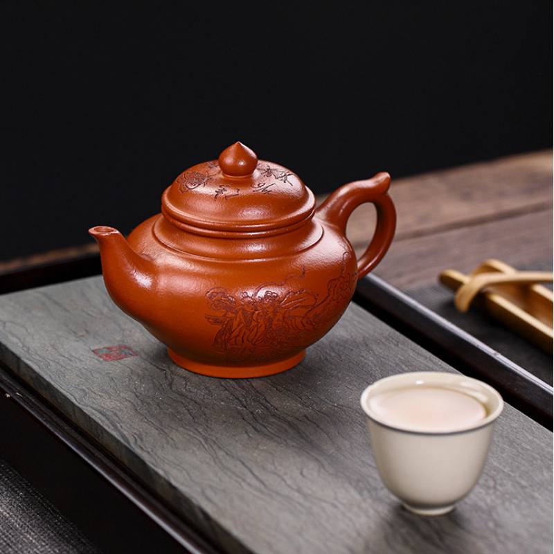 Full Handmade Yixing Zisha Teapot [Liangzhu Chuanqi] (Zhu Ni - 300ml) - YIQIN TEA HOUSE | yiqinteahouse.com | 200-300ml, full handmade zisha teapot, new arrival, teapot, teaware