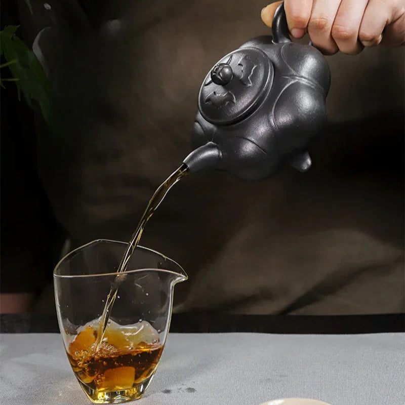 Full Handmade Yixing Zisha Teapot [Lianhua Ding] (Tian Qing Ni - 320ml) - YIQIN TEA HOUSE | yiqinteahouse.com | >300ml, full handmade zisha teapot, teapot, teaware