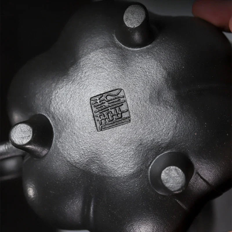 Full Handmade Yixing Zisha Teapot [Lianhua Ding] (Tian Qing Ni - 320ml) - YIQIN TEA HOUSE | yiqinteahouse.com | >300ml, full handmade zisha teapot, teapot, teaware