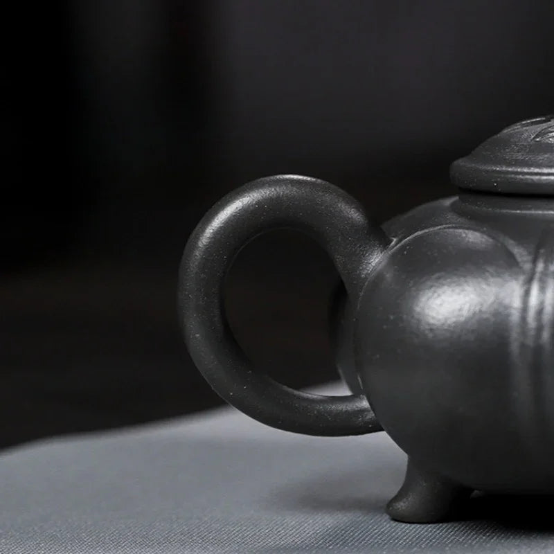 Full Handmade Yixing Zisha Teapot [Lianhua Ding] (Tian Qing Ni - 320ml) - YIQIN TEA HOUSE | yiqinteahouse.com | >300ml, full handmade zisha teapot, teapot, teaware