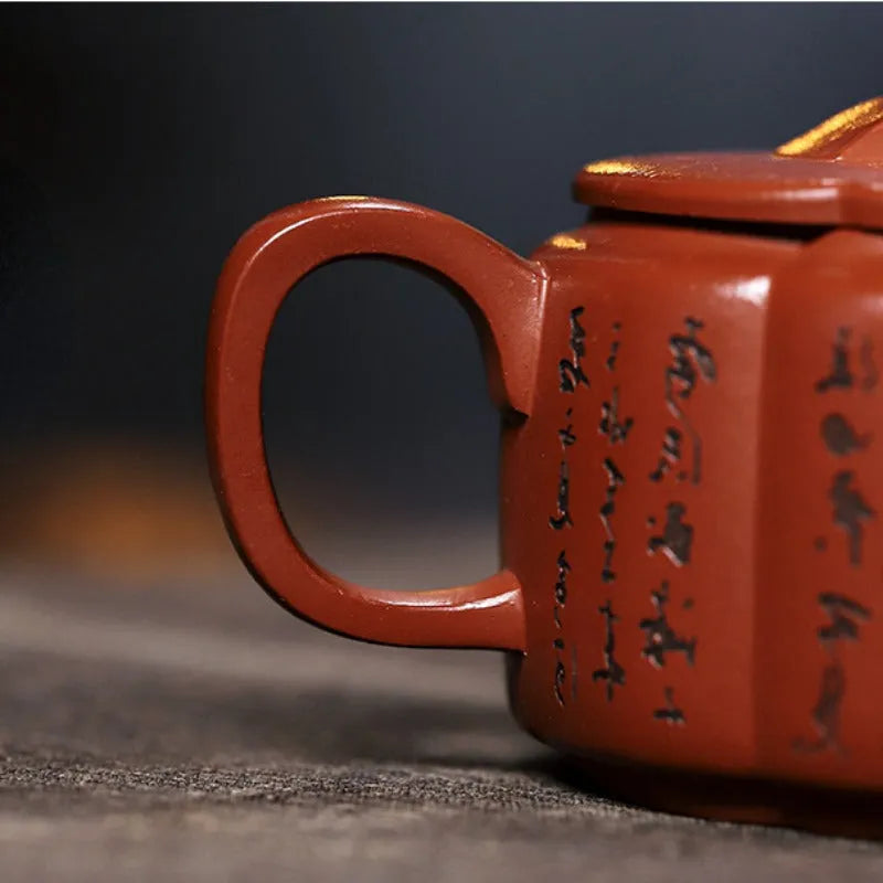 Full Handmade Yixing Zisha Teapot [Ling Hua Hanwa] (Xiao Meiyao Zhu Ni - 180ml) - YIQIN TEA HOUSE | yiqinteahouse.com | <200ml, full handmade zisha teapot, new arrival, teapot, teaware