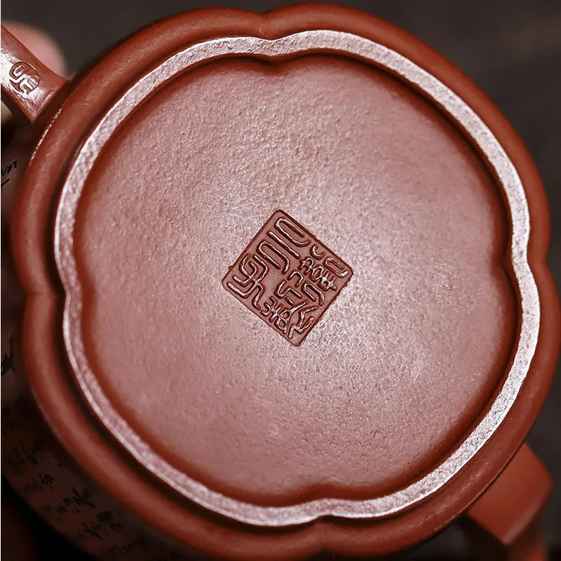 Full Handmade Yixing Zisha Teapot [Ling Hua Hanwa] (Xiao Meiyao Zhu Ni - 180ml) - YIQIN TEA HOUSE | yiqinteahouse.com | <200ml, full handmade zisha teapot, new arrival, teapot, teaware