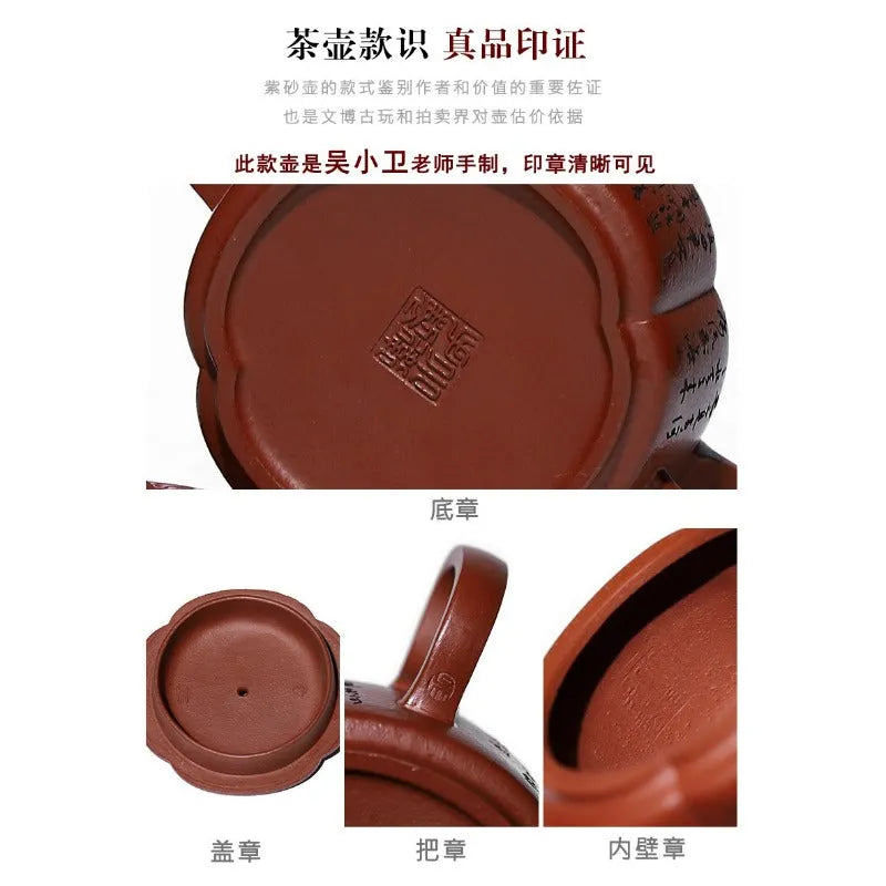 Full Handmade Yixing Zisha Teapot [Ling Hua Hanwa] (Xiao Meiyao Zhu Ni - 180ml) - YIQIN TEA HOUSE | yiqinteahouse.com | <200ml, full handmade zisha teapot, new arrival, teapot, teaware