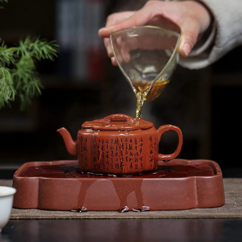 Full Handmade Yixing Zisha Teapot [Ling Hua Hanwa] (Xiao Meiyao Zhu Ni - 180ml) - YIQIN TEA HOUSE | yiqinteahouse.com | <200ml, full handmade zisha teapot, new arrival, teapot, teaware