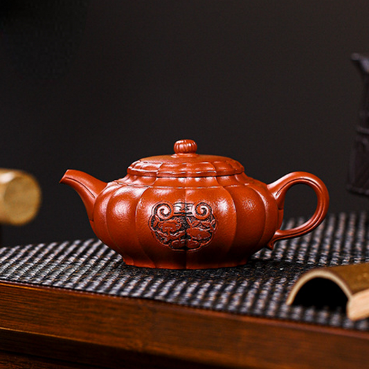 Full Handmade Yixing Zisha Teapot [Ling Hua Jin Wen] (Xiao Meiyao Zhu Ni - 230ml) - YIQIN TEA HOUSE | yiqinteahouse.com | 200-300ml, full handmade zisha teapot, new arrival, teapot, teaware