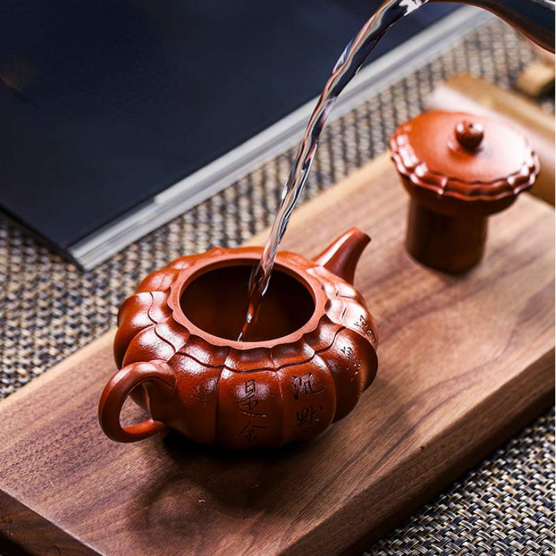 Full Handmade Yixing Zisha Teapot [Ling Hua Jin Wen] (Xiao Meiyao Zhu Ni - 230ml) - YIQIN TEA HOUSE | yiqinteahouse.com | 200-300ml, full handmade zisha teapot, new arrival, teapot, teaware